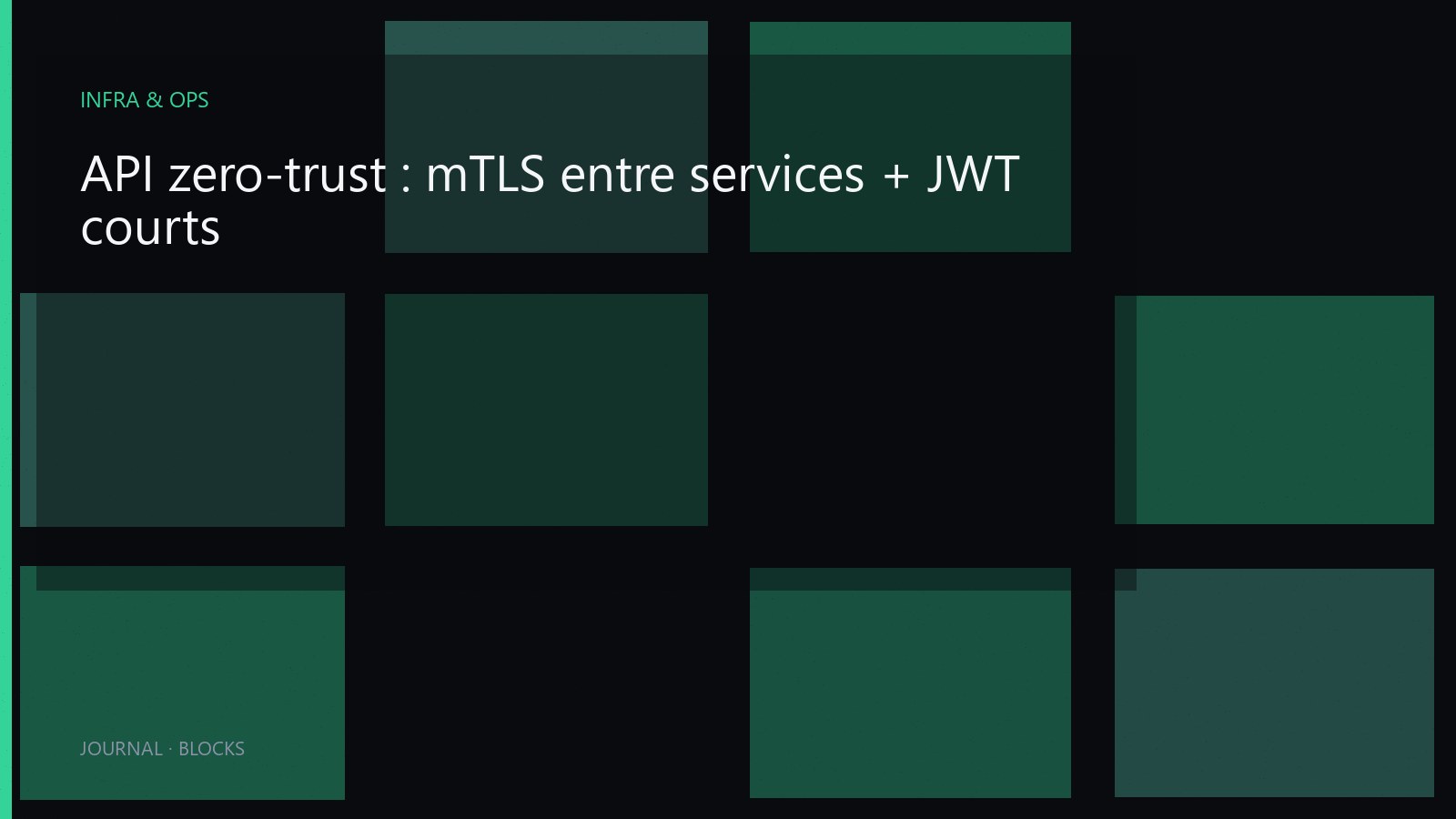 Zero-trust API: mTLS between services + short JWTs
