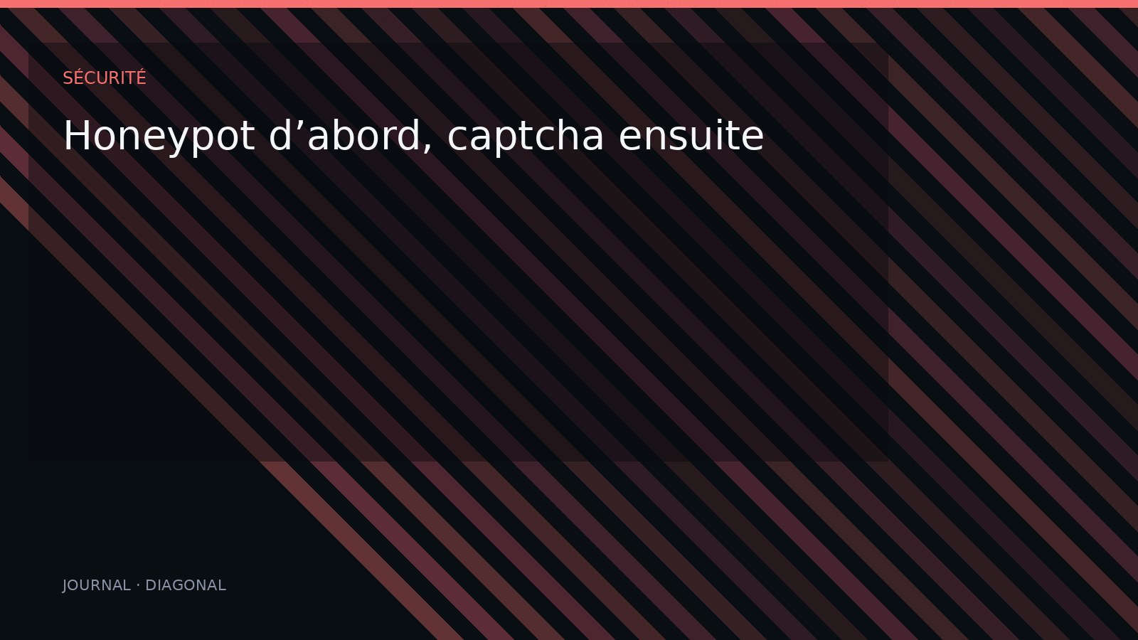 Honeypot d’abord, captcha ensuite